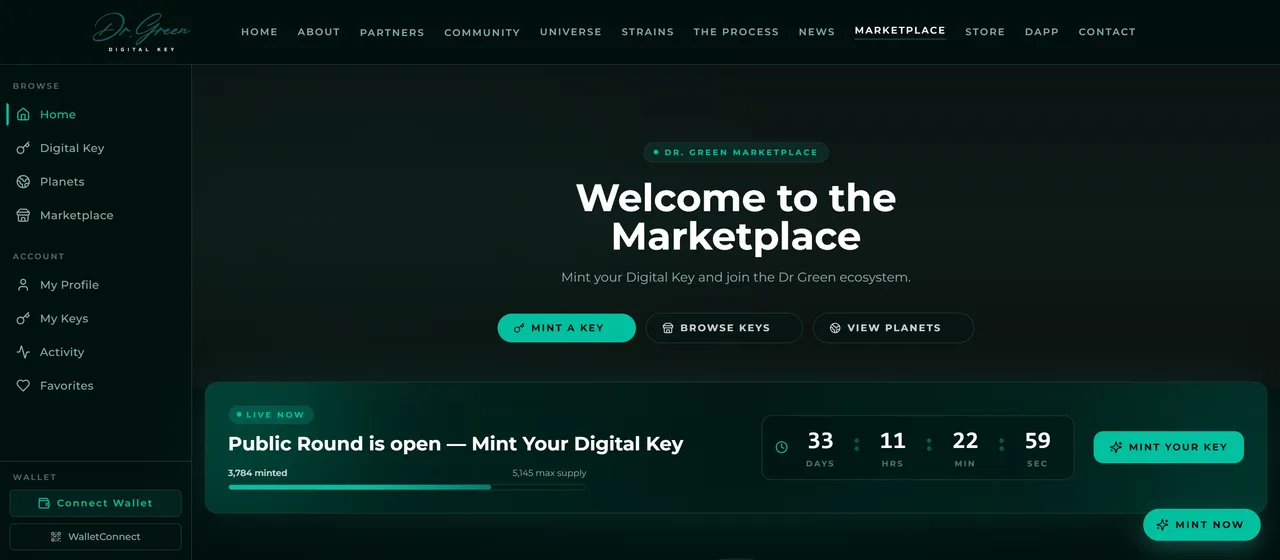 Dr. Green — NFT-Gated Cannabis Marketplace — hero